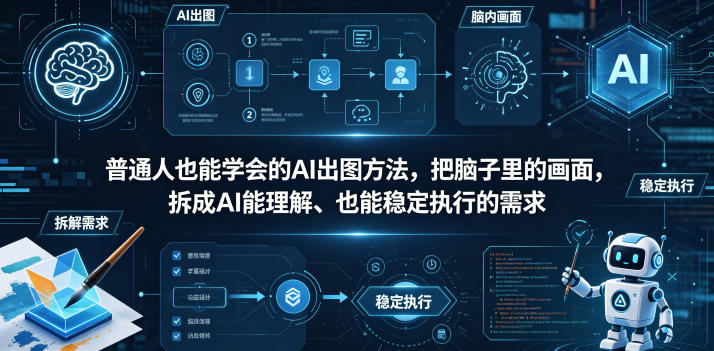 普通⼈也能学会的AI出图⽅法，把脑子里的画面，拆成AI能理解、也能稳定执行的需求【文档】-智云网创 - 网创副业项目资源站
