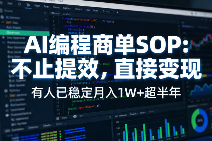 AI编程商单SOP,AI编程不能只给工作提效,还要直接变现,有人已经稳定月入1W+半年了-智云网创 - 网创副业项目资源站