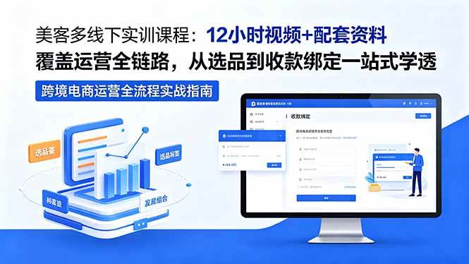 (18531期)美客多线下实训课程:12小时视频+配套资料覆盖运营全链路,从选品到收款绑定一站式学透-智云网创 - 网创副业项目资源站