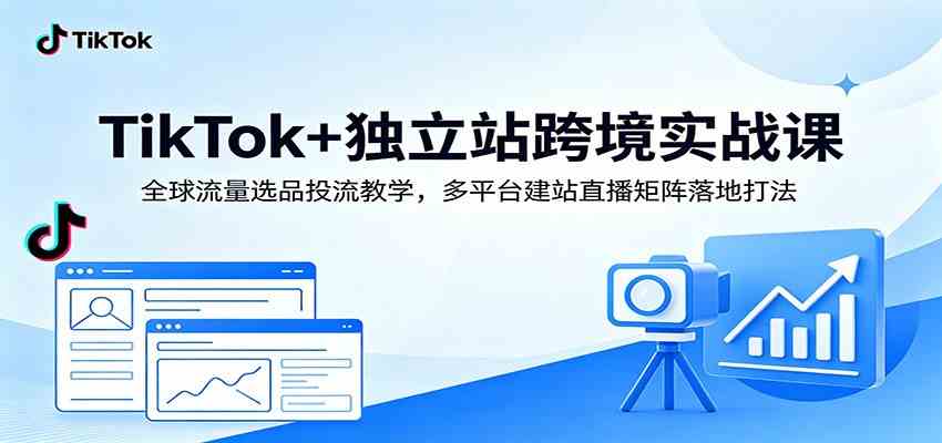 TikTok+独立站跨境实战课:全球流量选品投流教学,多平台建站直播矩阵落地打法-智云网创 - 网创副业项目资源站