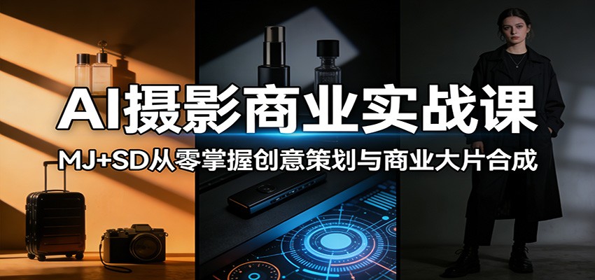 AI摄影商业实战课：MJ+SD从零掌握创意策划与商业大片合成-智云网创 - 网创副业项目资源站