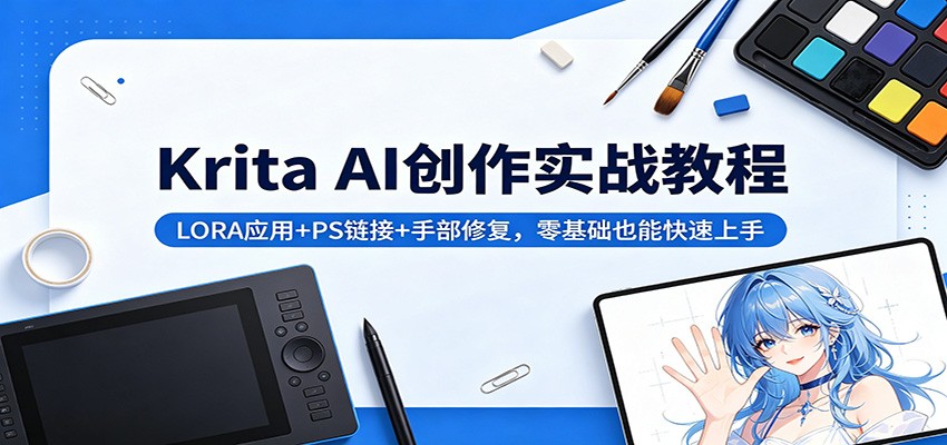 Krita AI创作实战教程:LORA应用+PS链接+手部修复,零基础也能快速上手-智云网创 - 网创副业项目资源站
