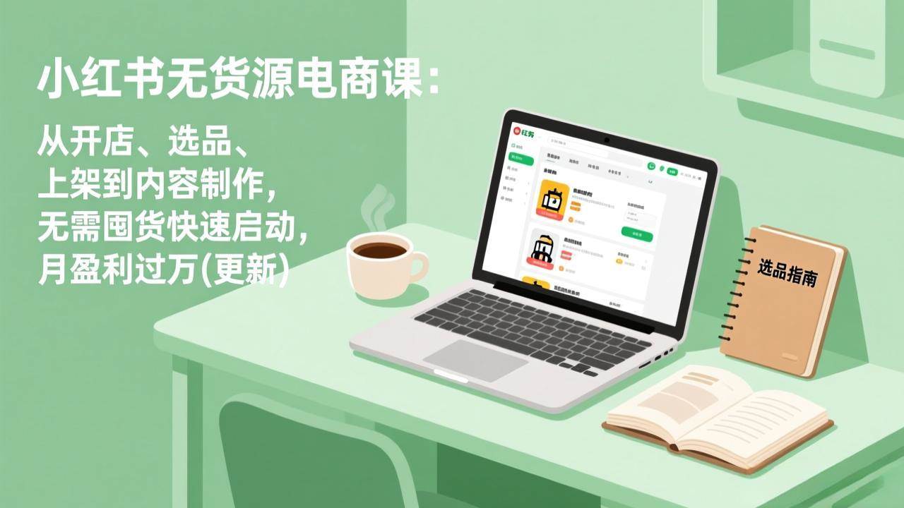 (18420期)小红书无货源电商课(5月12更新):从开店、选品、上架到内容制作,无需囤货快速启动,月盈利过万-智云网创 - 网创副业项目资源站