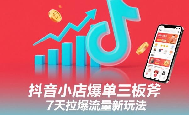 抖音小店爆单三板斧，7天拉爆流量新玩法-智云网创 - 网创副业项目资源站
