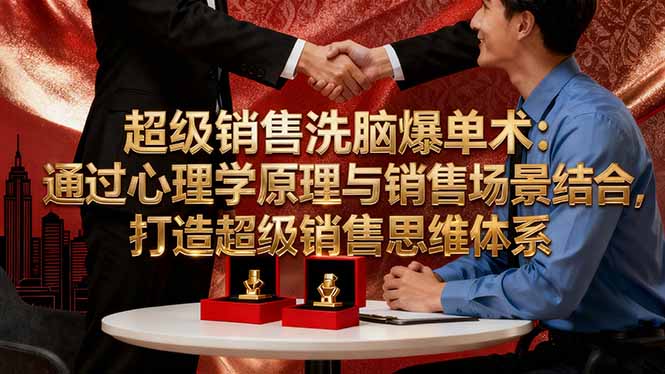 超级销售洗脑爆单术:通过心理学原理与销售场景结合,打造超级销售思维体系-智云网创 - 网创副业项目资源站