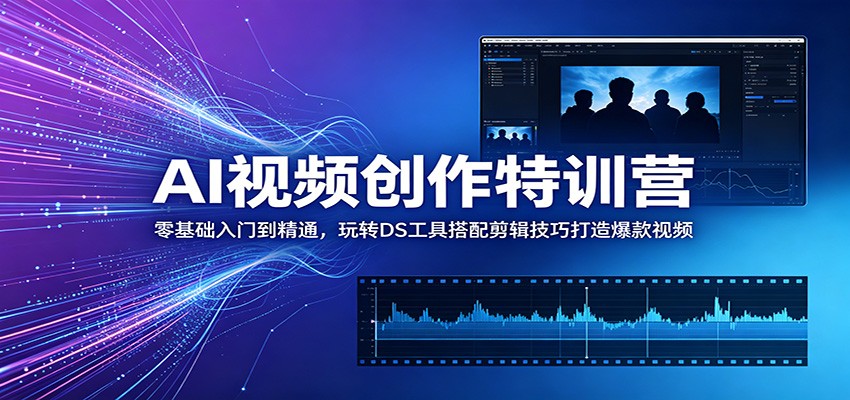 AI视频创作特训营：零基础入门到精通，玩转DS工具搭配剪辑技巧打造爆款视频-智云网创 - 网创副业项目资源站