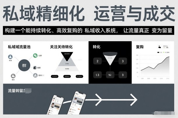 私域精细化运营与成交,构建一个能持续转化、高效复购的私域收入系统,让流量真正变为留量-智云网创 - 网创副业项目资源站