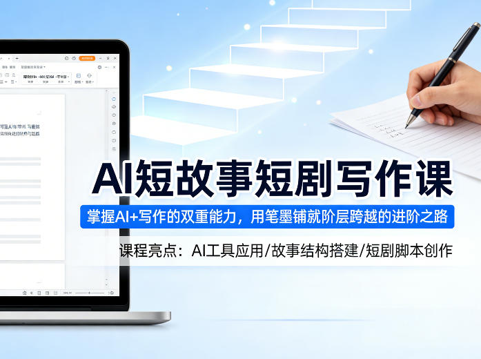 AI短故事短剧写作课,掌握AI+写作的双重能力,用笔墨铺就阶层跨越的进阶之路-智云网创 - 网创副业项目资源站