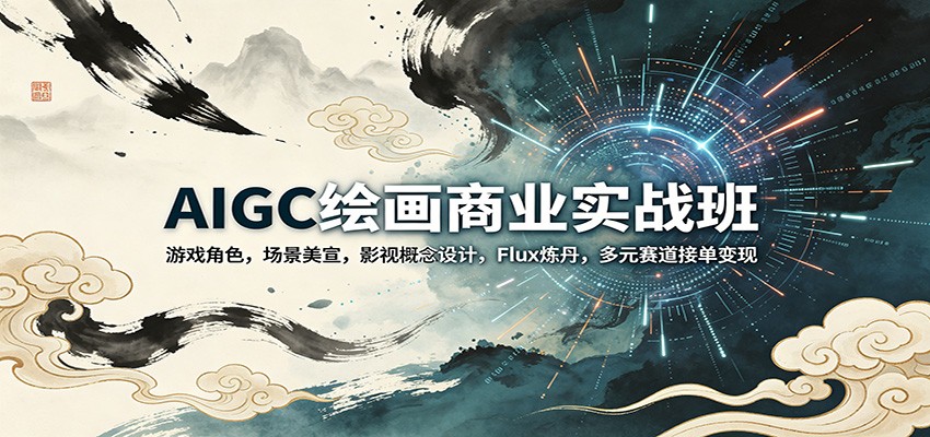 AIGC绘画商业实战班：游戏角色，场景美宣，影视概念设计，Flux炼丹，多元赛道接单变现-智云网创 - 网创副业项目资源站