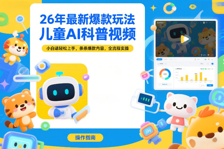 26年最新爆款玩法，儿童AI科普视频，小白请轻松上手，条条爆款内容，全流程实操-智云网创 - 网创副业项目资源站