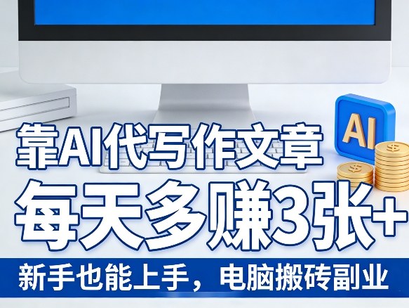靠AI代写作文章,每天多賺3张+,新手也能上手,电脑搬砖副业-智云网创 - 网创副业项目资源站