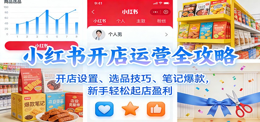 小红书开店运营全攻略:开店设置、选品技巧、笔记爆款,新手轻松起店盈利-智云网创 - 网创副业项目资源站