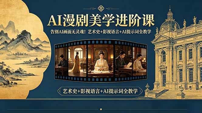 (18802期)告别AI画面无灵魂!AI漫剧美学进阶课-更新,艺术史+影视语言+AI提示词全教学-智云网创 - 网创副业项目资源站