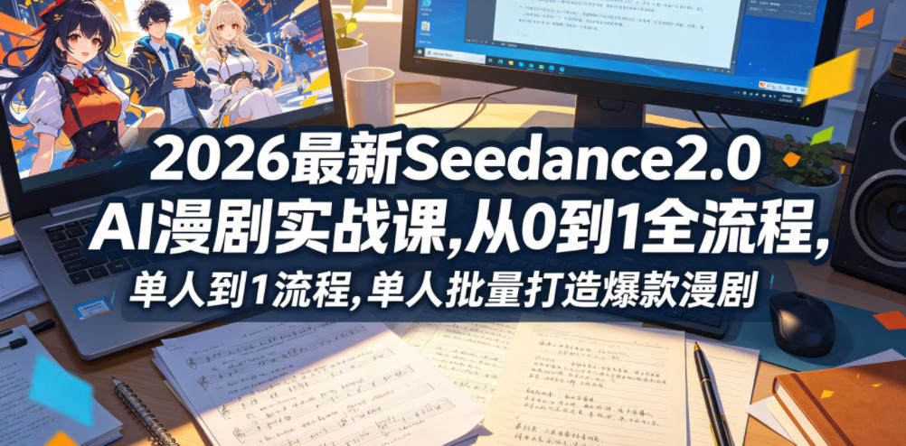 2026最新Seedance2.0 AI漫剧实战课,,从0到1全流程,单人批量打造爆款漫剧-智云网创 - 网创副业项目资源站
