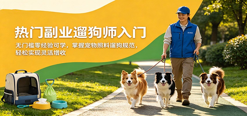 热门副业遛狗师入门，无门槛零经验可学，掌握宠物照料遛狗规范，轻松实现灵活增收-智云网创 - 网创副业项目资源站