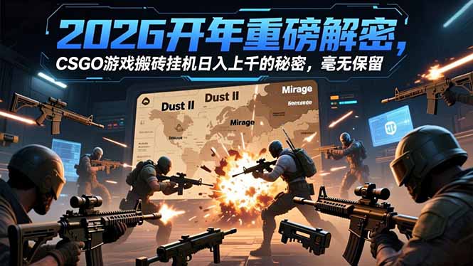 2026开年重磅解密，CSGO游戏搬砖挂机日入上千的秘密，毫无保留-智云网创 - 网创副业项目资源站