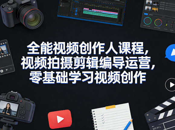 全能视频创作人课程，视频拍摄剪辑编导运营，零基础学习视频创作（更新2026年3月）-智云网创 - 网创副业项目资源站