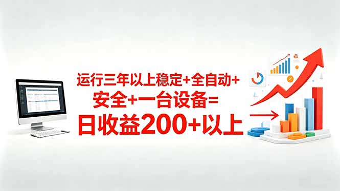 三年以上稳定+全自动+安全+一台设备=日收益200+-智云网创 - 网创副业项目资源站