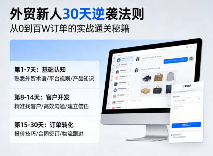 外贸新人30天逆袭法则,教你从0到百W订单的实战通关秘籍-智云网创 - 网创副业项目资源站