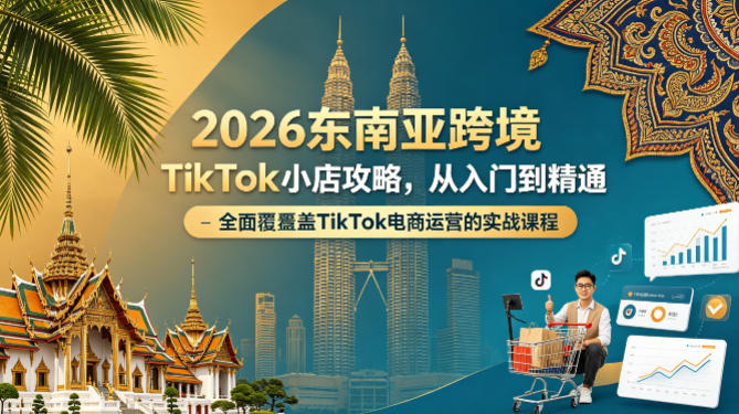 2026东南亚跨境TikTok小店攻略,从入门到精通、全面覆盖TikTok电商运营的实战课程(更新4月)-智云网创 - 网创副业项目资源站