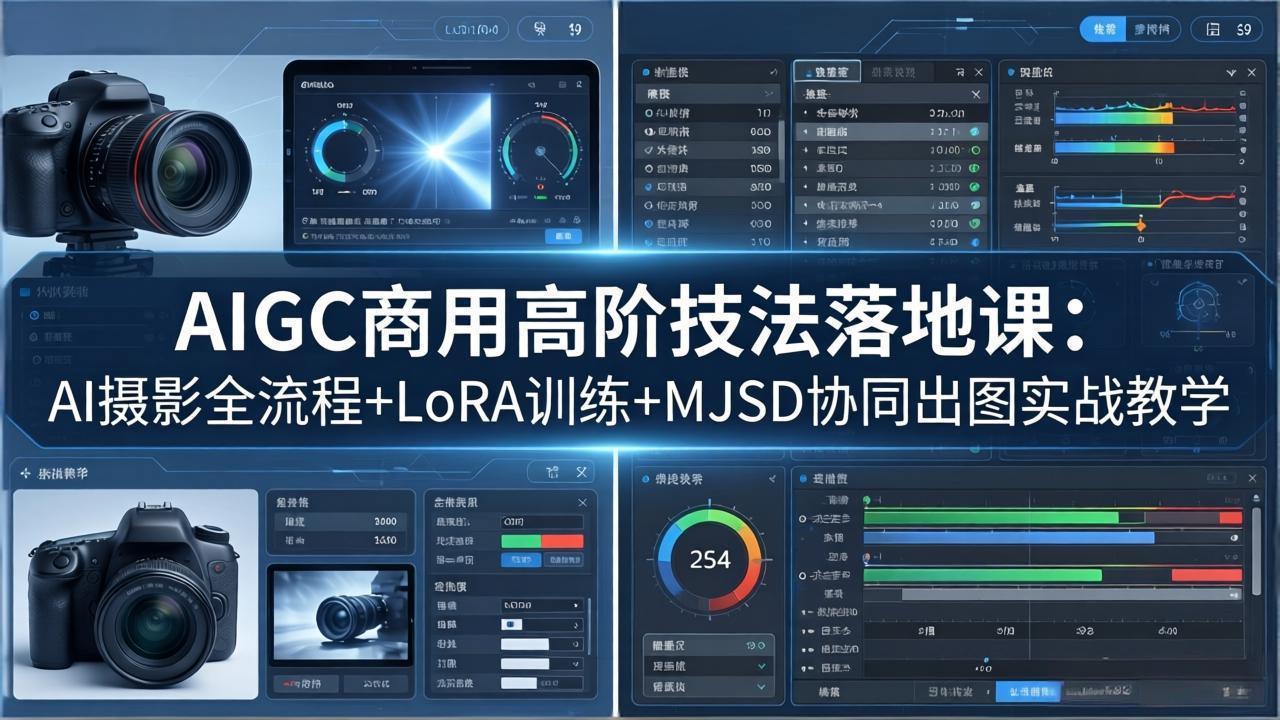 AIGC商用高阶技法落地课:AI摄影全流程+LoRA训练+MJSD协同出图实战教学-智云网创 - 网创副业项目资源站