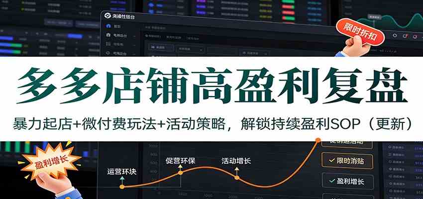 多多店铺高盈利复盘:暴力起店+微付费玩法+活动策略,解锁持续盈利SOP(更新)-智云网创 - 网创副业项目资源站