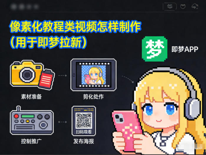 像素化教程类视频怎样制作（用于即梦拉新）-智云网创 - 网创副业项目资源站