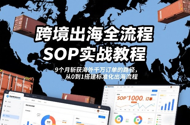 跨境出海全流程全盘托出SOP实战教程,9个月斩获海外千万订单的路径,从0到1搭建标准化出海流程-智云网创 - 网创副业项目资源站