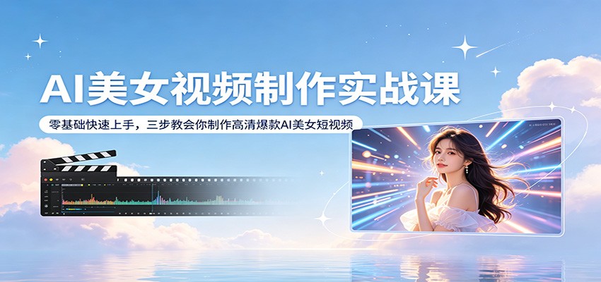 AI美女视频制作实战课:零基础快速上手,三步教会你制作高清爆款AI美女短视频-智云网创 - 网创副业项目资源站