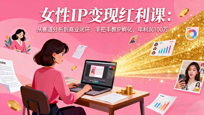 女性IP变现红利课:从赛道分析到商业闭环,手把手教IP孵化,年利润100万-智云网创 - 网创副业项目资源站