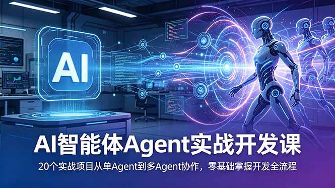 （18983期）AI智能体Agent实战开发课：20个实战项目从单Agent到多Agent协作，零基础掌握开发全流程-智云网创 - 网创副业项目资源站