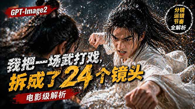 用GPT-Image2,把一段武打对决拆成24个连续镜头,从人物建立、动作衔接、运镜节奏,到情绪爆发-智云网创 - 网创副业项目资源站