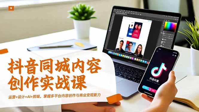 抖音同城内容创作实战课，运营+设计+AI+剪辑，掌握多平台内容创作与商业变现能力-智云网创 - 网创副业项目资源站
