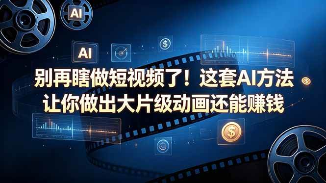 (18549期)别再瞎做短视频了!这套 AI 方法让你做出大片级动画还能赚钱【原创双语字幕】-智云网创 - 网创副业项目资源站