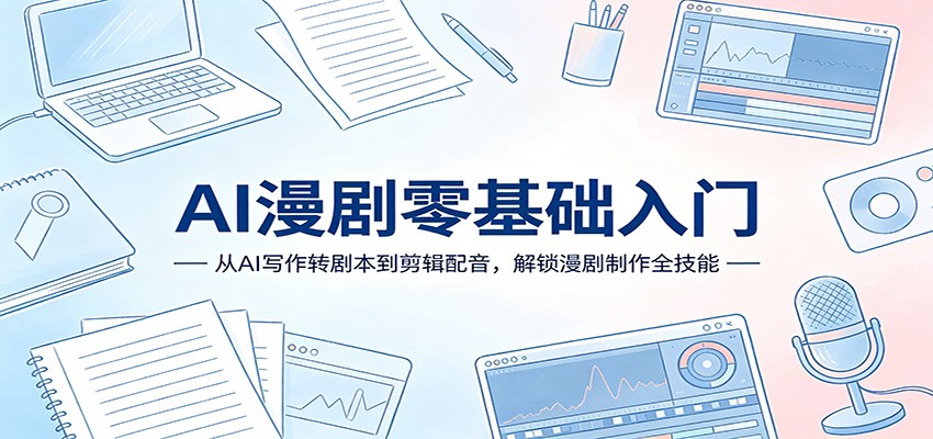 AI漫剧零基础入门:从AI写作转剧本到剪辑配音,解锁漫剧制作全技能-智云网创 - 网创副业项目资源站