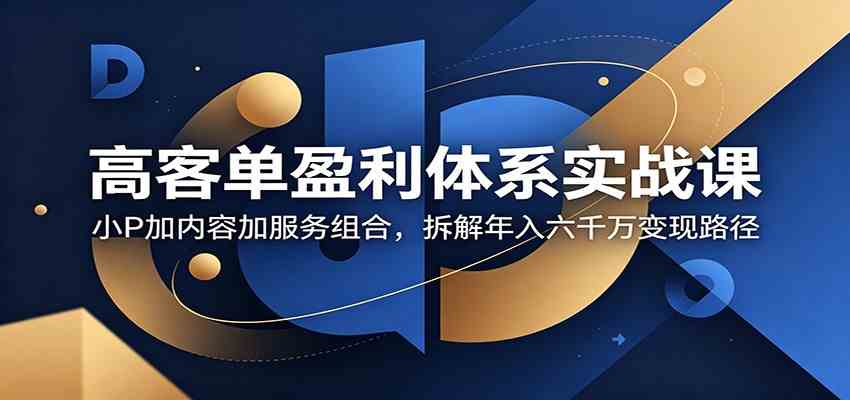 高客单盈利体系实战课：小P加内容加服务组合，拆解年入六千万变现路径-智云网创 - 网创副业项目资源站