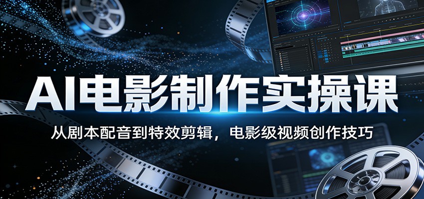 AI电影制作实操课：从剧本配音到特效剪辑，电影级视频创作技巧-智云网创 - 网创副业项目资源站