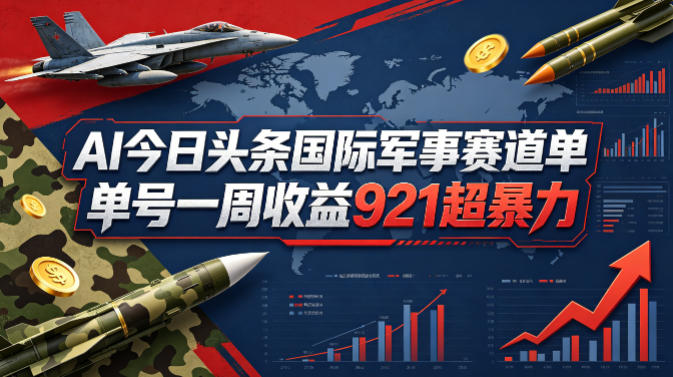 AI今日头条国际军事赛道,单号一周收益921,超暴力-智云网创 - 网创副业项目资源站