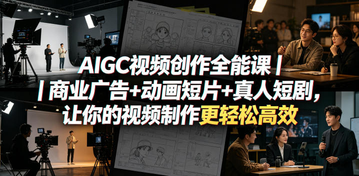 AIGC视频创作全能课｜商业广告+动画短片+真人短剧，让你的视频制作更轻松高效-智云网创 - 网创副业项目资源站