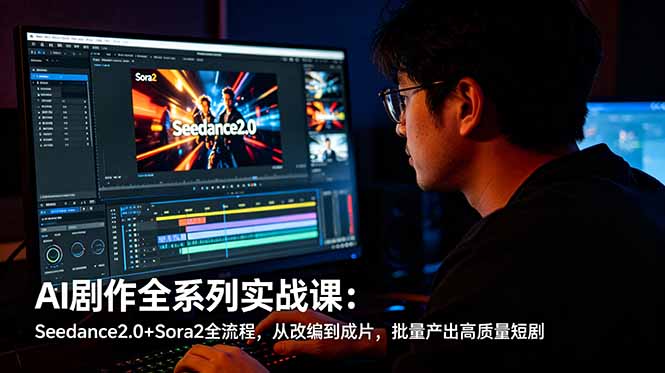 AI剧作全系列实战课:Seedance2.0+Sora2全流程,从改编到成片,批量产出高质量短剧-智云网创 - 网创副业项目资源站