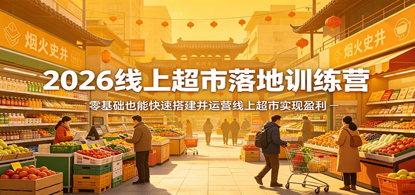 2026线上超市落地训练营,零基础也能快速搭建并运营线上超市实现盈利-智云网创 - 网创副业项目资源站