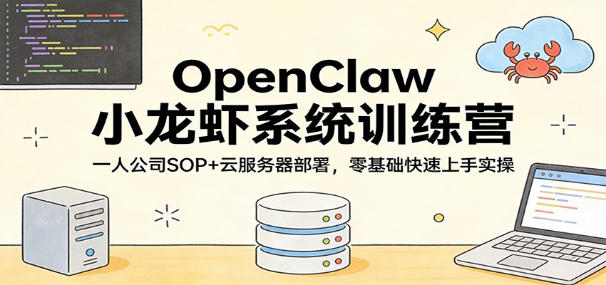 OpenClaw小龙虾系统训练营：一人公司SOP，云服务器部署，零基础快速上手实操-智云网创 - 网创副业项目资源站
