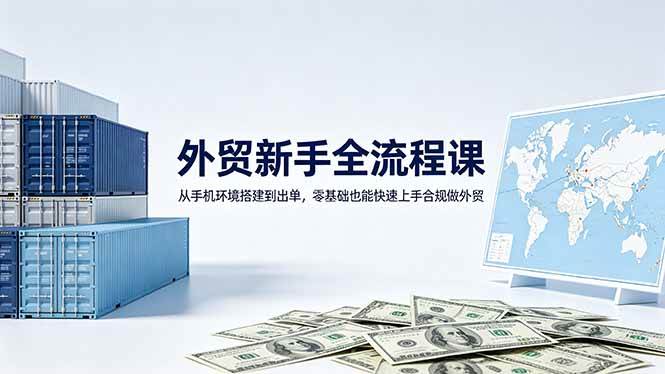 (18481期)外贸新手全流程课:从手机环境搭建到出单,零基础也能快速上手合规做外贸-智云网创 - 网创副业项目资源站