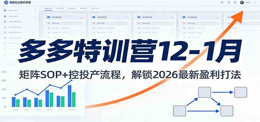 多多特训营12-1月:矩阵SOP+ 控投产流程,解锁2026最新盈利打法-智云网创 - 网创副业项目资源站