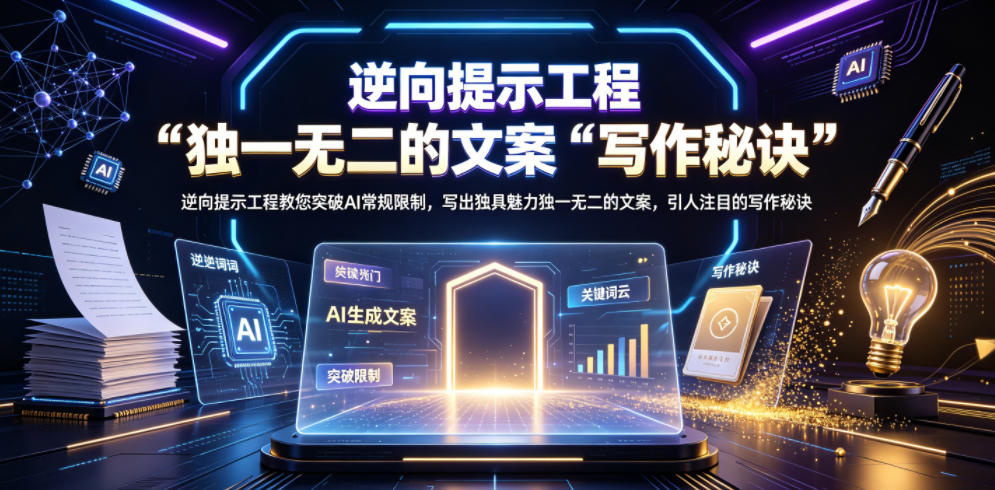 逆向提示工程教您突破AI常规限制，写出独具魅力独一无二的文案，引人注目的写作秘诀【原创双语字幕】-智云网创 - 网创副业项目资源站