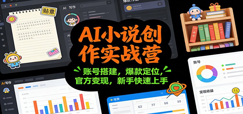 AI小说创作实战营：账号搭建，爆款定位，官方变现，新手快速上手-智云网创 - 网创副业项目资源站