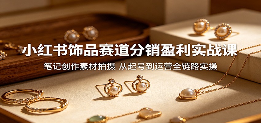 小红书饰品赛道分销盈利实战课：笔记创作素材拍摄，从起号到运营全链路实操-智云网创 - 网创副业项目资源站