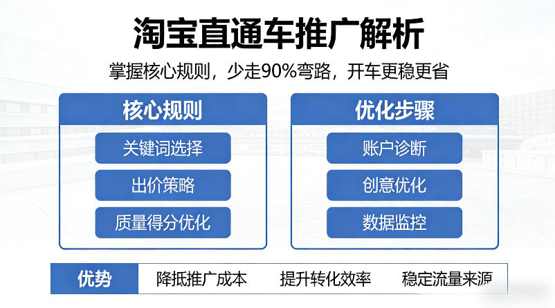 淘宝直通车推广解析,掌握核心规则,少走90%弯路,开车更稳更省-智云网创 - 网创副业项目资源站
