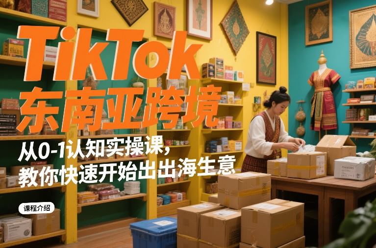 TikTok东南亚跨境从0-1认知实操课,教你快速开始出海生意-智云网创 - 网创副业项目资源站