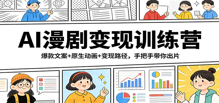 AI漫剧变现训练营：爆款文案+原生动画+变现路径，手把手带你出片-智云网创 - 网创副业项目资源站